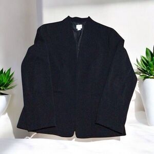 J. Crew Women's Blazer Black Size 8 Viscose Blend Jacket Polka dot Liner